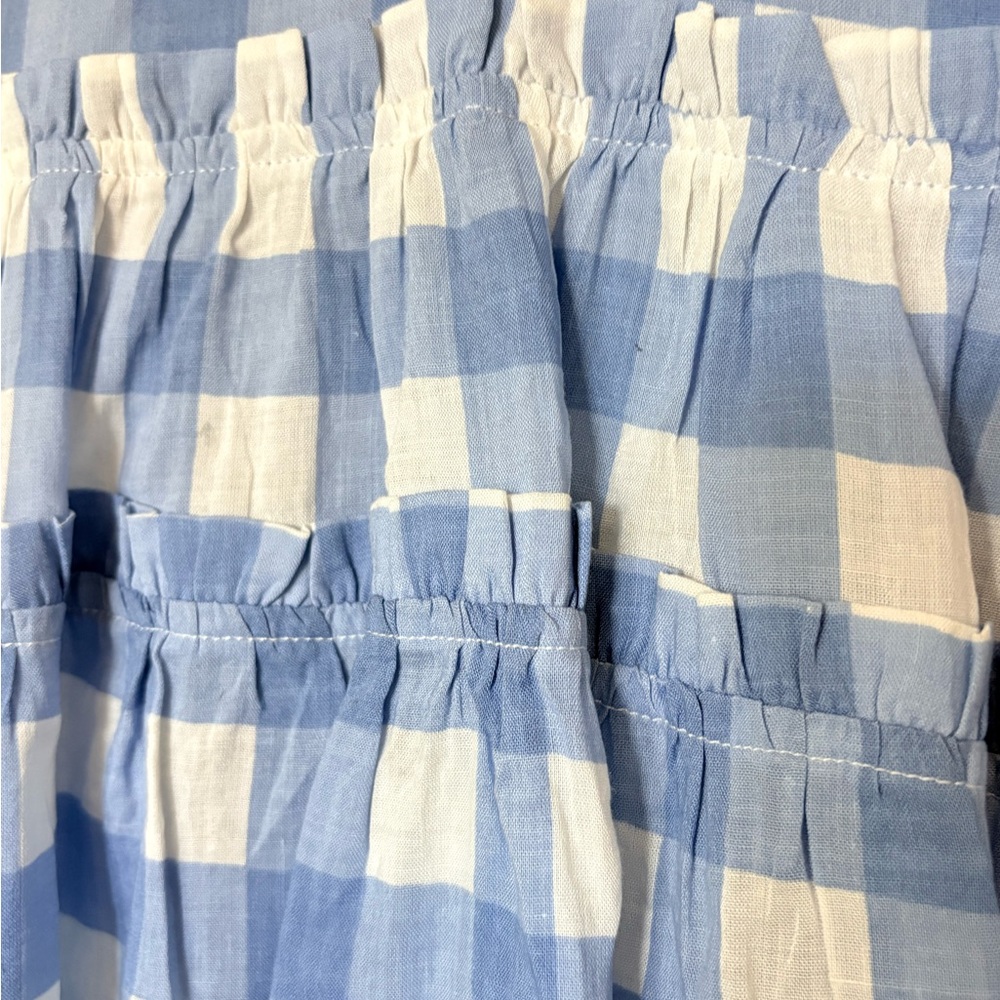 THML Light Blue Checkered Ruffle Top - Picture 5 of 6